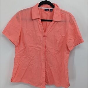 Basic Edition‎ women’s button up top Orange size  large